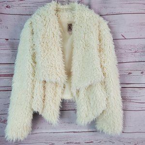 Decree Faux Fur Super Soft Fuzzy Furry Cape Shrug Open Front Jacket Large